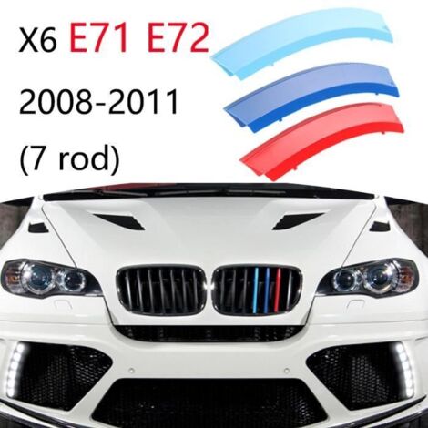 3x M-Couleur Clips Boucles Bande Décoration Kidney Calandre Grille Pour BMW X6 E71 E72 2008-2011(7ROD)