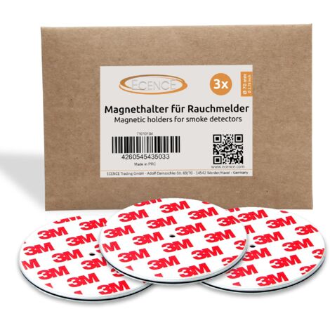 3x Magnethalterung 70mm für Rauchmelder Feuermelder Magnet-Befestigung