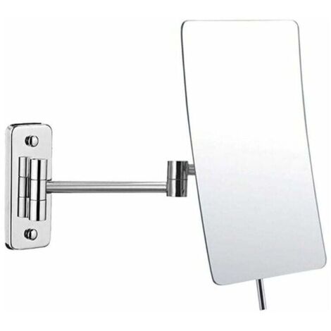 3x Magnifying Wall Mirror - Folding Extension - 360 Degree Rotating Magnifying Mirror - Bathroom Mirror with Drilling