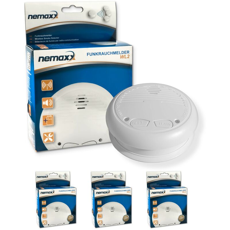 

3x Nemaxx WL2 detectores de humo inalámbricos - con DIN EN 14604