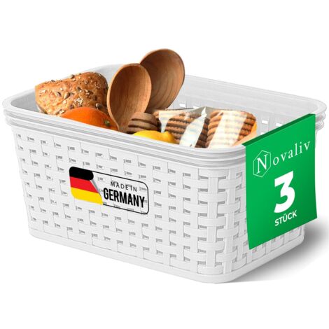 3x Novaliv Aufbewahrungsbox  3x Aufbewahrungskorb Rattan