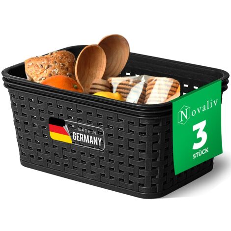 3x Novaliv Aufbewahrungsbox  3x Aufbewahrungskorb Rattan