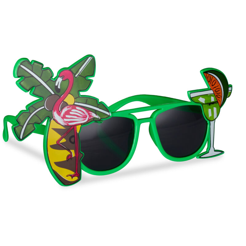 3x Occhiali per Festa Stile Hawaiani, Fenicottero