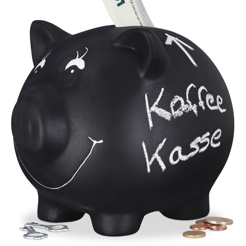 3x Porcellino Salvadanaio Scrivibile, Ceramica