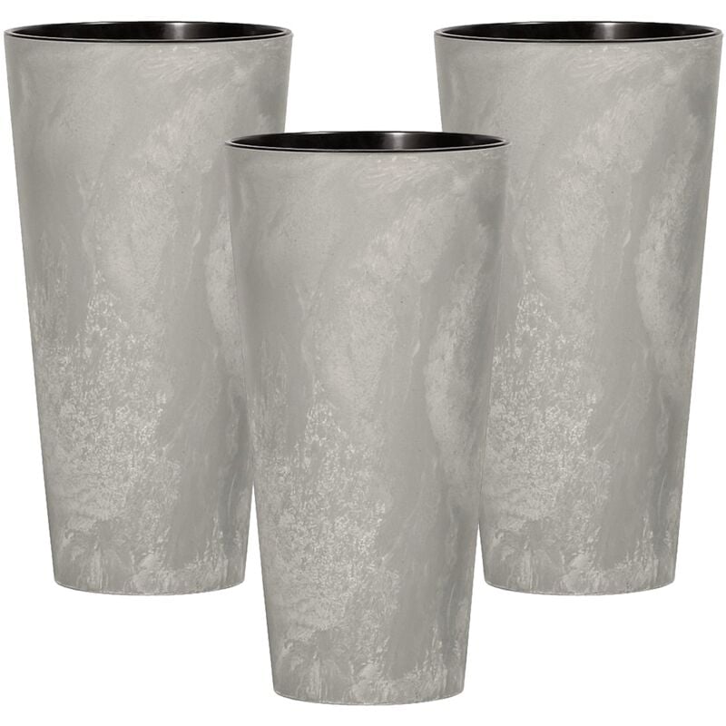 3x prosperplast tubus Effet plastique mince avec réservoir de couleur de ciment, 28,6 (haut) x 15 (large) x 15 (profond) cms