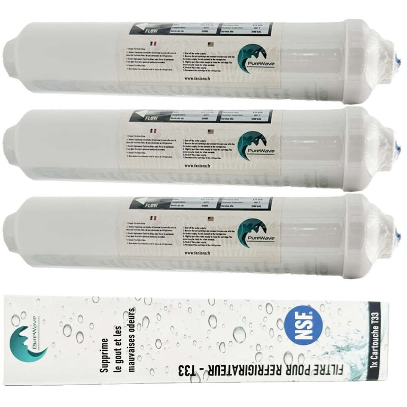 

3x Filtro de agua para refrigerador compatible todo Frigo Americain o estándar