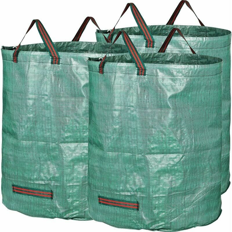 Candyse - 3x sacs de jardin 272l en tissu polypropylène robuste (pp) 150g / m2, Jardin étanche Heavy Duty Grande Sacs avec Poignées