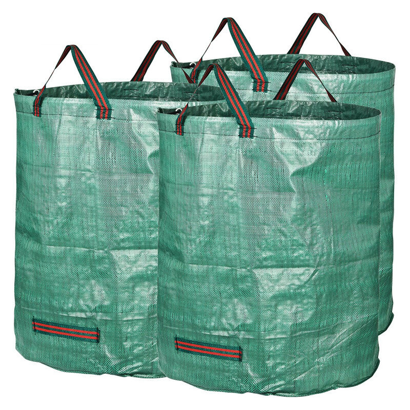 Fei Yu - 3x sacs de jardin 272l en tissu polypropylène robuste (pp) 150g / m2, Jardin étanche Heavy Duty Grande Sacs avec Poignées