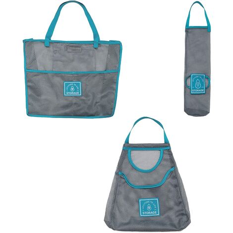 3X Sacs en Maille pour fruits et légumes Sac en Filet Réutilisable Sac de Rangement Cuisine Suspendu Filet à Provision Lavable Sacs cabas Maillé Portable pour Légumes Fruits Shopping Épicerie Piscine