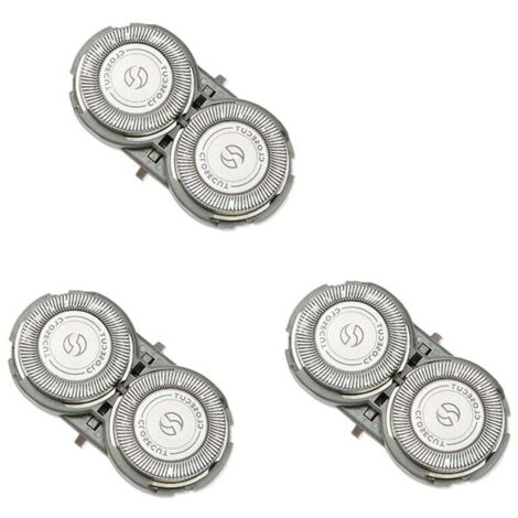3X Têtes de Rasage Universelles en Acier Inoxydable avec Support ABS pour PQ182 PQ183 PQ206