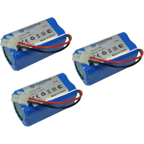 3x Trade-Shop Li-Ion Staubsauger-Akku 14,8V / 2600mAh Ersatz für Ecovacs 4ICR19/65 BL7402A INR18650-M26-4S1P, iLife PX-B020, Zaco 501929
