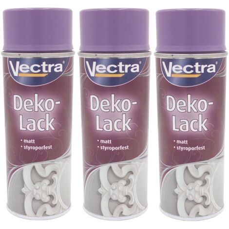 3x Vectra® Dekolack blaulila matt 400ml Lackspray Farbspray Sprühdose Spraydose