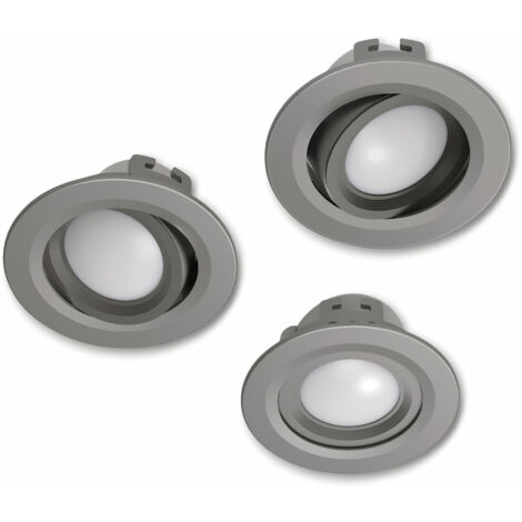 3x WiFi LED Einbaustrahler 5W/32W Satin Nickel