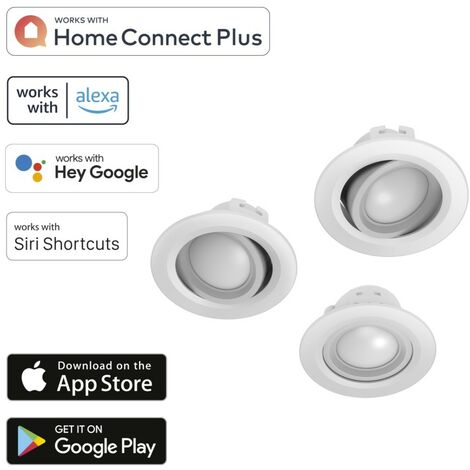 3x WiFi LED Einbaustrahler 5W/32W Weiß