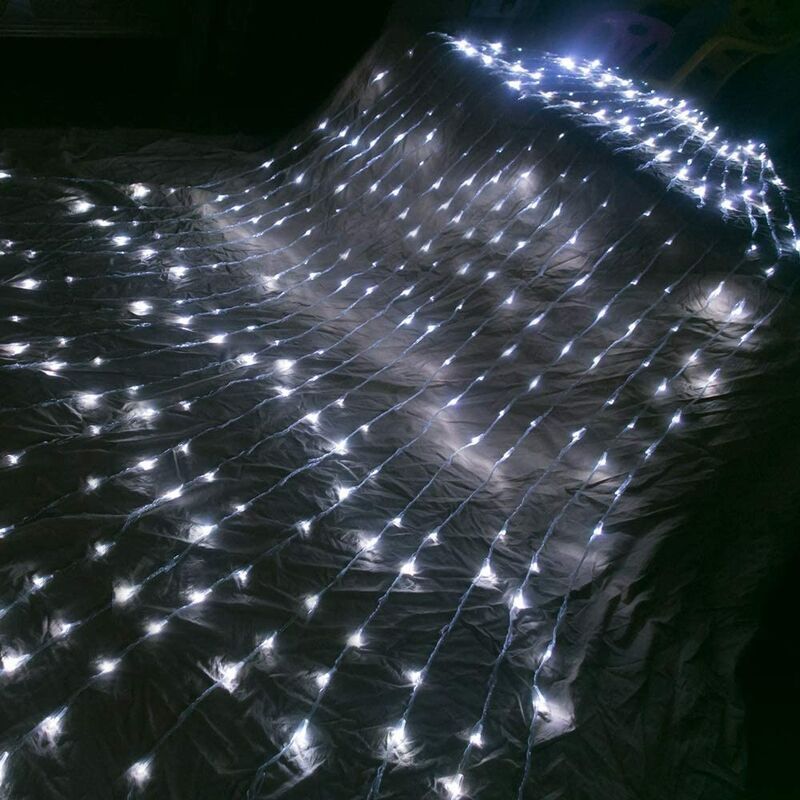 VURAHOME - 3x2m effet de débit d'eau rideau pluie guirlande LED cascade météore douche chaîne lumineuse noël mariage rideau glaçon fée noël guirlande