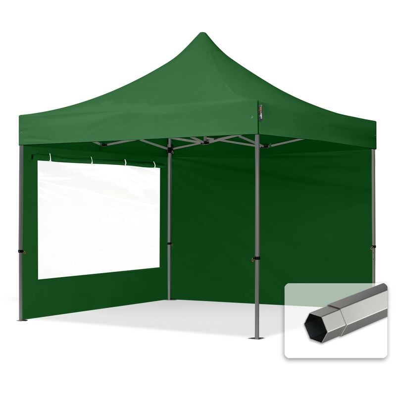 3x3 m Tente pliante - Acier, anti-feu, noir