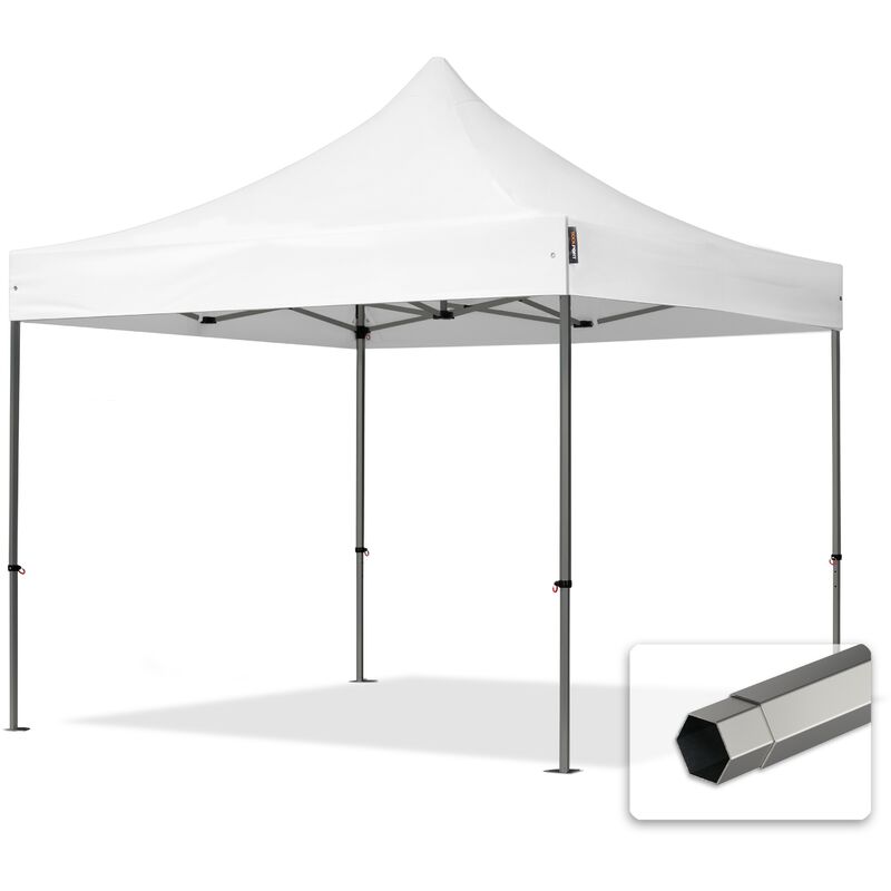 Toolport - 3x3 m Tente pliante - Acier, anti-feu, blanc