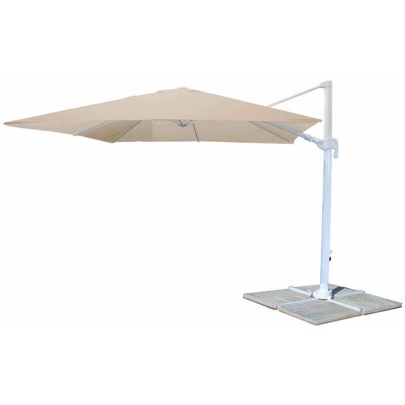Defibrico - 3x3 mt Garden Umbrella à la base de croisière à l'épreuve du vent et indocte Beige - Beige