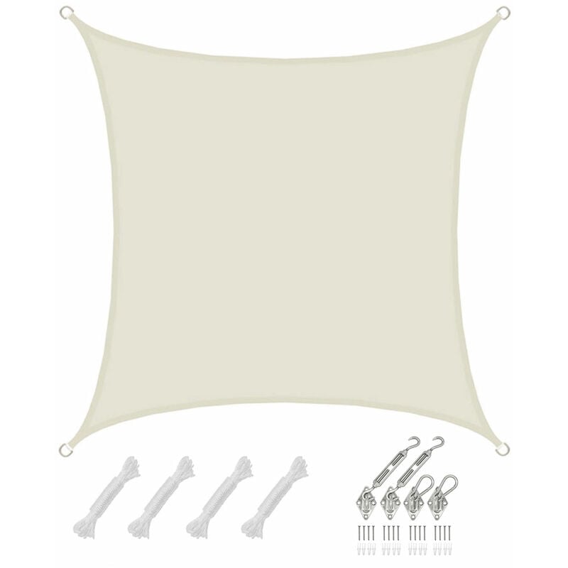 Amanka - 3x3 Voile d'Ombrage Carrée Étanche - Toile de Jardin avec Fixation en Acier Inox