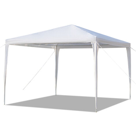 3x3m Garden Gazebo Marquee Tent with Side Panels, Fully Waterproof, Powder Coated Steel co.ukame for Outdoor Wedding Garden Party, White
