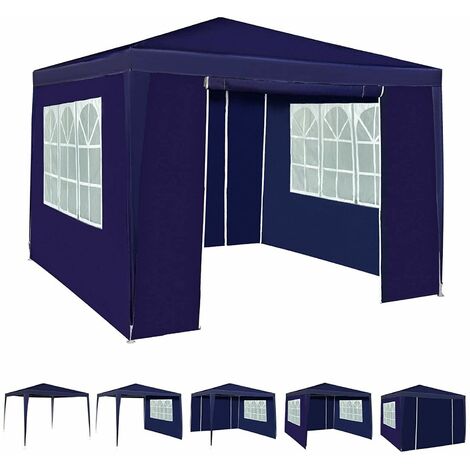 3x3m Gazebo with Side Panels Waterproof Party Event Tent Marquee Steel Frame WS BLUE