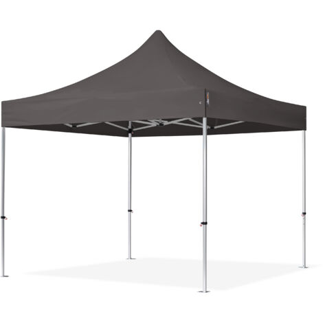 3x3m Pop Up Gazebo PROFESSIONAL Aluminium 40 mm, dark grey High Performance Polyester approx. 400g/m²
