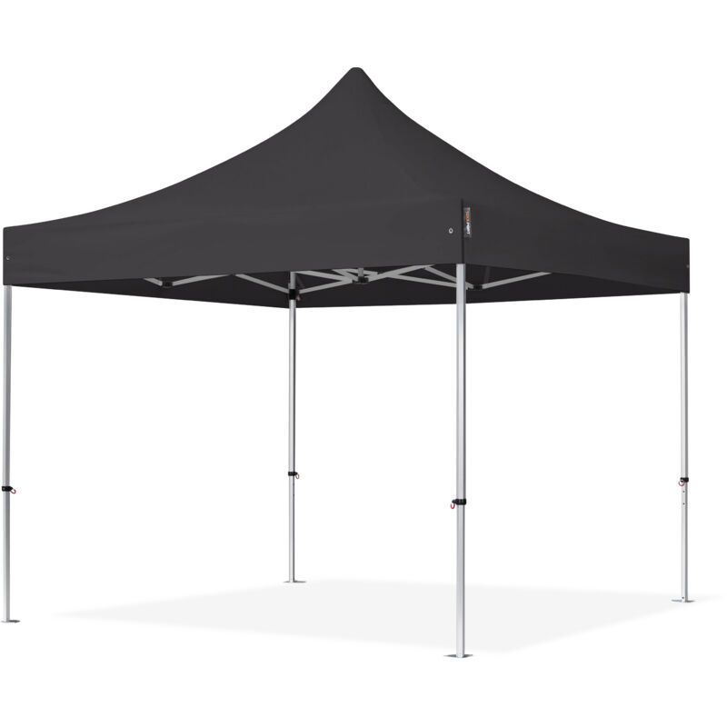 House Of Tents 3x3m Pop Up Gazebo Professional Aluminium 40 Mm, Black High Performance Polyester Approx. 400g/m²