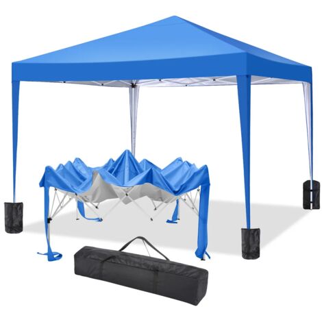 3x3M Tonnelle de jardin Imperméable Anti-UV Hauteur réglable, Barnum pliant pour activités extérieures, marché, camping, pique-nique comme Pavillon avec sac de transport
