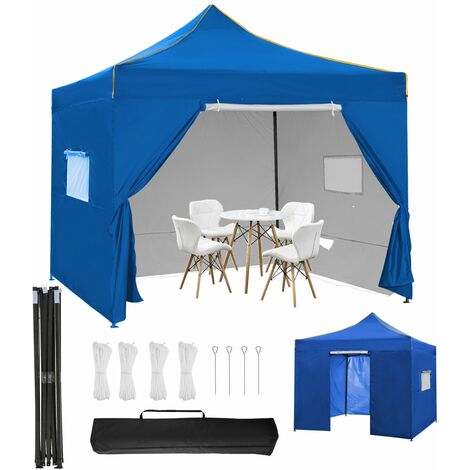 Tonnelle de Jardin Instantanée 305x305cm Toit Double Ventilé Tente de Jardin  Anti-UV Imperméable à 3 Hauteurs 217/246/275CM avec Sac à Roulettes pour  Patio Camping Blanc - Costway