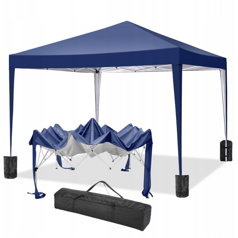 3x3M Tonnelle pliante de jardin Imperméable Anti-UV Hauteur réglable, Barnum pliant pour activités extérieures, marché, camping, pique-nique - Sac de