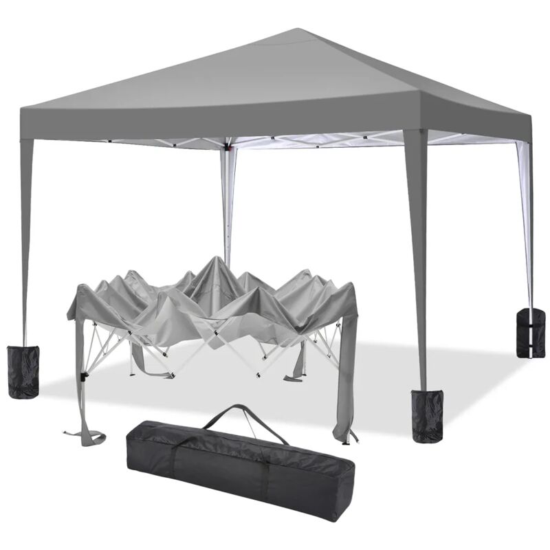 3x3M Tonnelle pliante de jardin Imperméable Anti-UV Hauteur réglable, Barnum pliant pour activités extérieures, marché, camping, pique-nique - Sac de