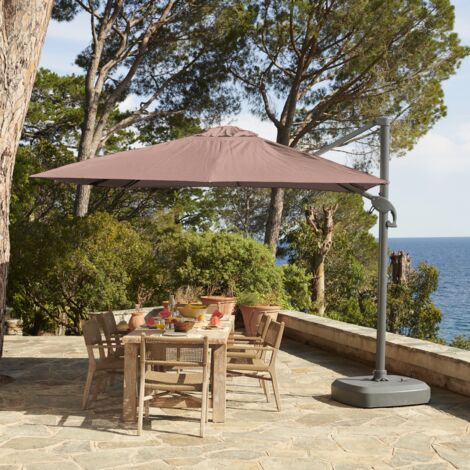 3x3m Wind-resistant cantilever parasol Anthracite grey BELVEO