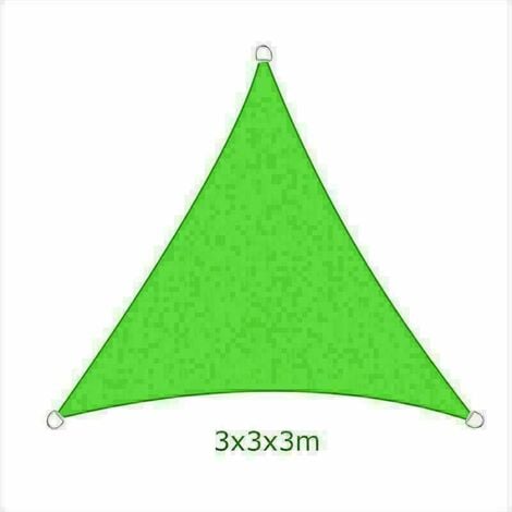 3x3x3m Sun Sail Shade Triangle Awning Canopy Garden Sun Patio Sunscreen - Light Green
