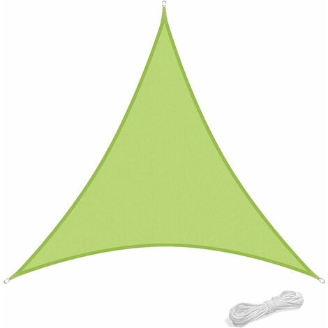 3x3x3m Waterproof Resistant Awning for Patio & Terrace Garden Sun Shade 90% UV Protection with Triangular Free Rope Green