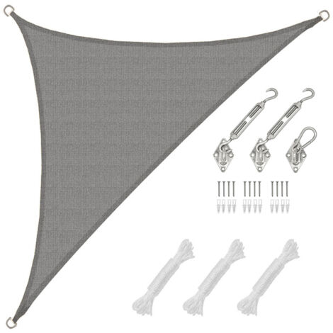 3x3x4,2 Toldo Parasol Transpirable - Vela de Sombra Triangular con Fijación
