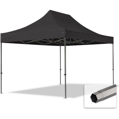 3x4,5 m Faltpavillon, PREMIUM Stahl 40mm, schwarz