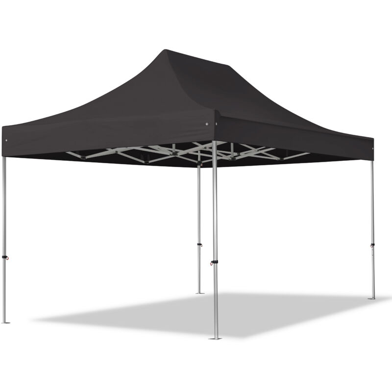 Toolport 3x4.5m Pop Up Gazebo Professional Aluminium 40 Mm, Black High Performance Polyester Approx. 400g/m²