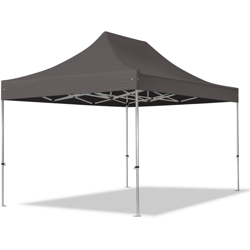 Toolport 3x4.5m Pop Up Gazebo Professional Aluminium 40 Mm, Dark Grey High Performance Polyester Approx. 400g/m²