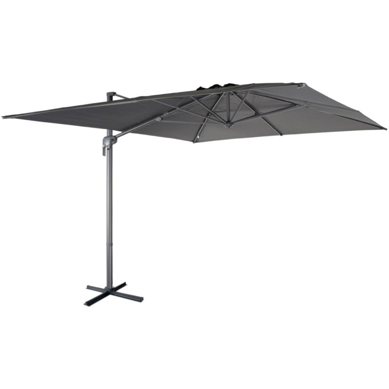 Sweeek 3x4m Rectangular Cantilever Parasol Grey 286x380x255 Cm - Antibes 3x4