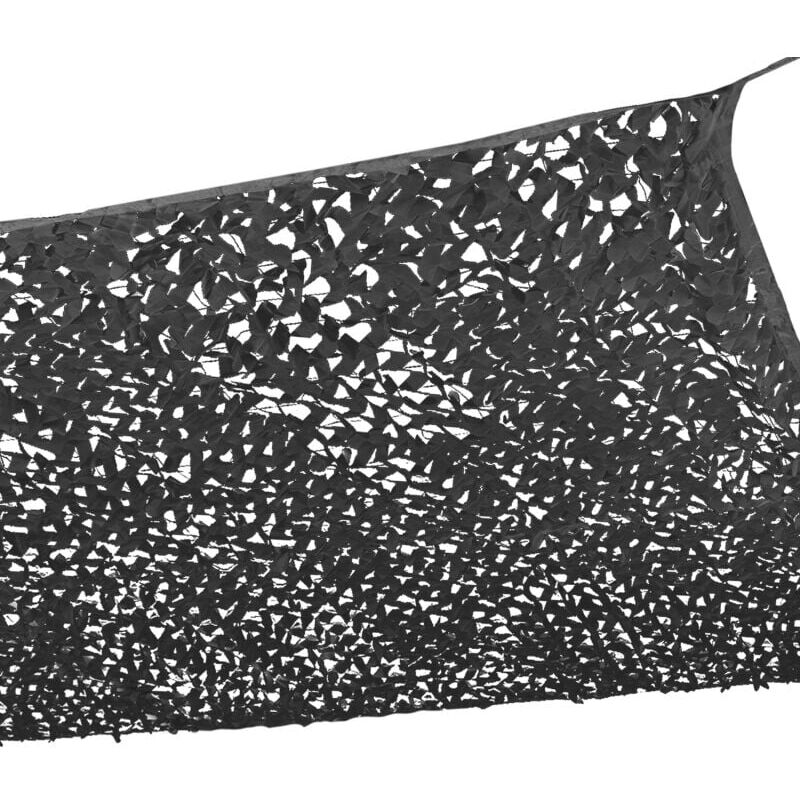 3x4m, voile d'ombrage rectangulaire design camouflage parasol noir