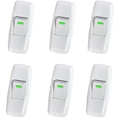 3x6.5cm 6 Pack Interrupteur Lampe, Interrupteur Torpedo, Ligne Cordon Interrupteur, Interrupteur Lampe de Chevet, Interrupteur à