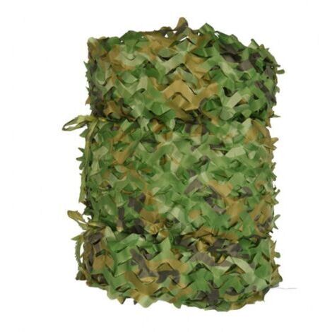 3x6m, Rechteckiges Sonnensegel aus grünem Tarnnetz, Camouflage-Design