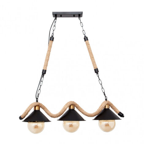 3xe27 schwarzes seil seillampe 3xe27 hanfseil lampe regx72x18 cm