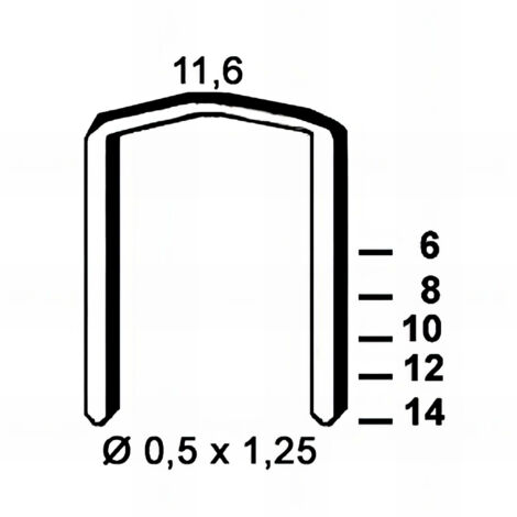 4 000 agrafes galvanisées FB-14 - 11,6 x 14 x D. 0,5 x 1,25 mm - 6FB141 - Alsafix