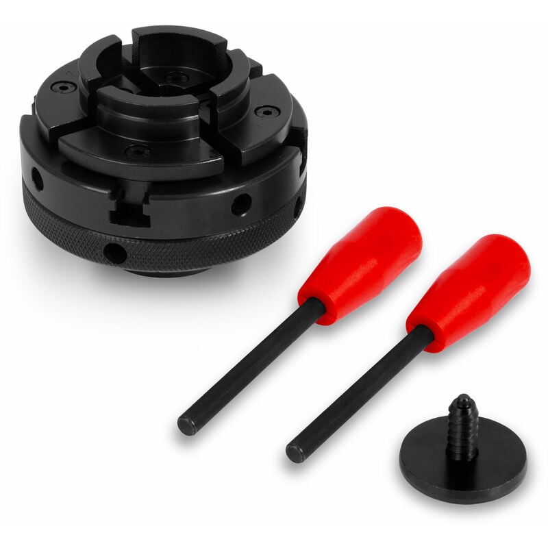 Eberth - Mandrin à quatre mâchoires de 100 mm, mandrin à 4 mors à centrage automatique, filetage de raccordement M33x3,5, accessoires pour tours,