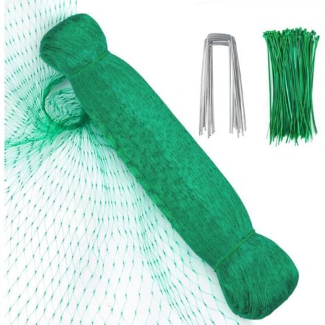 4 10M Filet Anti Oiseaux，Filets de Protection Jardin avec 30 Attaches de Câble et 10 Piquets de Jardin Maille Filet de Protection Filet pour Oiseaux
