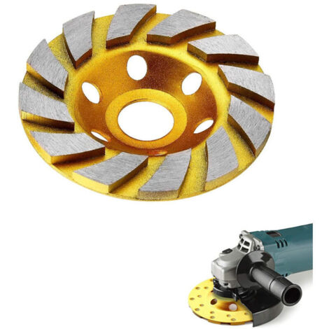 4" 12-Segment High Performance Turbo Ceramic Diamond Grinding Wheel for Angle Grinders (Yellow)
