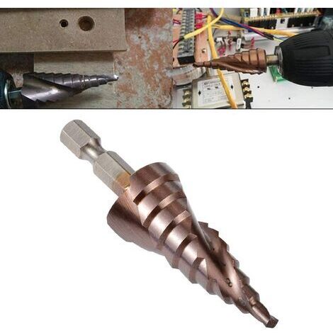 4-20mm HSS M35 Cobalt Spiral Grooved Step Drill Bits 1/4'' Hex Handle 9 Sizes