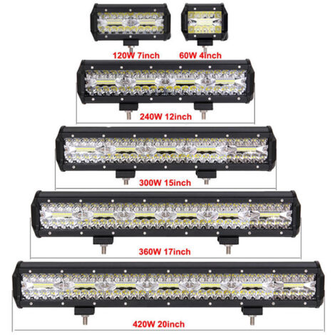 4-23 Zoll Offroad-LED-Lichtleisten, 12V/24V, 8 Lichtleisten/Arbeitsscheinwerfer, geeignet für Autos, Jeeps, LKWs, SUVs, 4x4s, ATVs, Boote und Scheinwerfer (17 Zoll 360W).