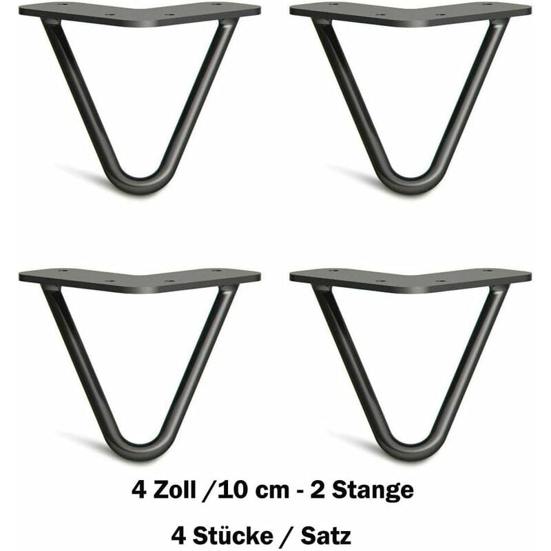 Dayplus - 4' 4pcs/Set 10cm Pieds de meubles, ensemble de 4, pieds en épingle à cheveux Table remplaçable et pieds de la meuble à cheveux de table